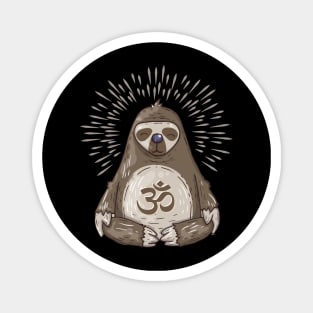 Meditating Sloth. Enlightment Tee. Magnet